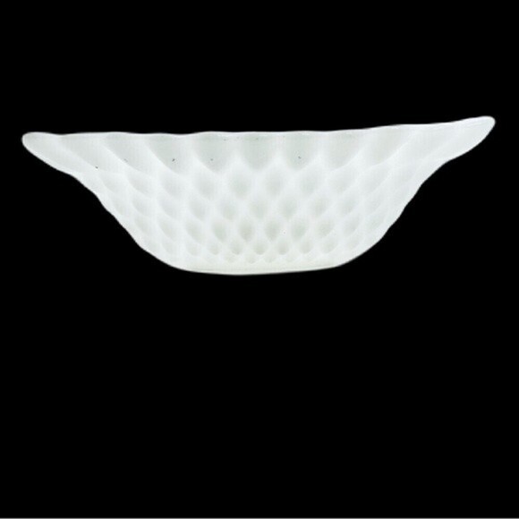 White Milk Glass Diamond Square Candy Trinket Dish Hazel Atlas - Picture 4 of 7